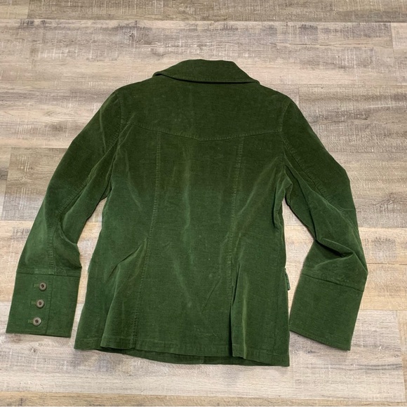 Talbots Green Velvet Pea Coat Blazer Jacket Women’s Size 8 - Picture 3 of 3